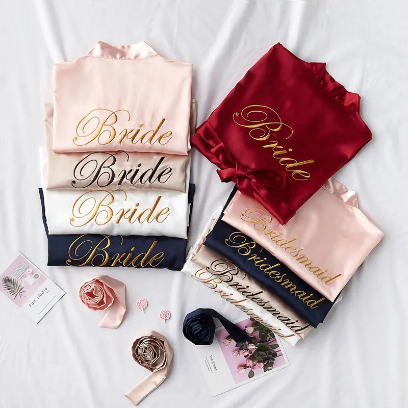 Wedding Bride Bridesmaid Robe Dressing Gown
