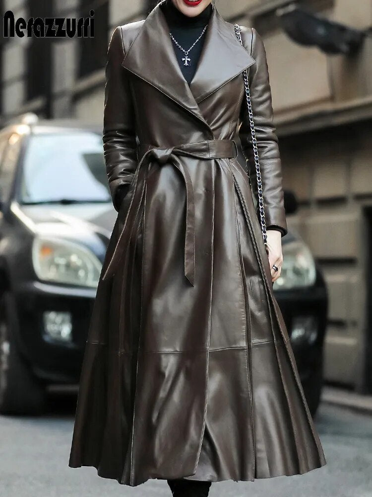 Soft Faux Leather Trench Coat