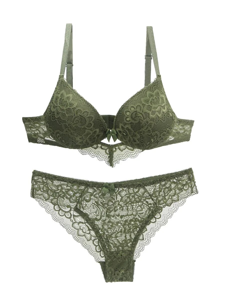 Lace Drill Bras Set