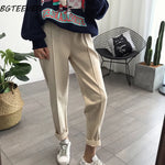 BGTEEVER Winter Pencil Pants Wool Pants
