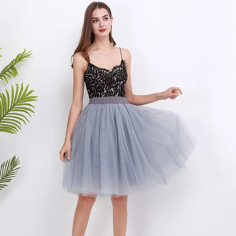 Layers Tulle Skirt Pleated Skirts