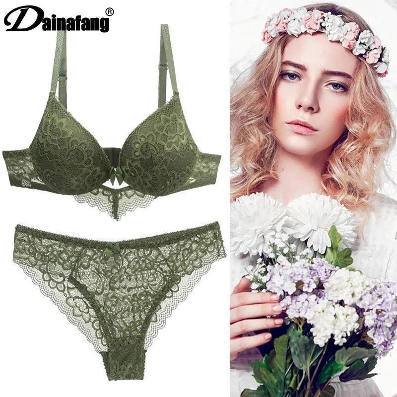 Lace Drill Bras Set