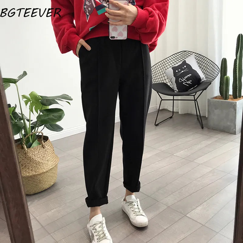 BGTEEVER Winter Pencil Pants Wool Pants