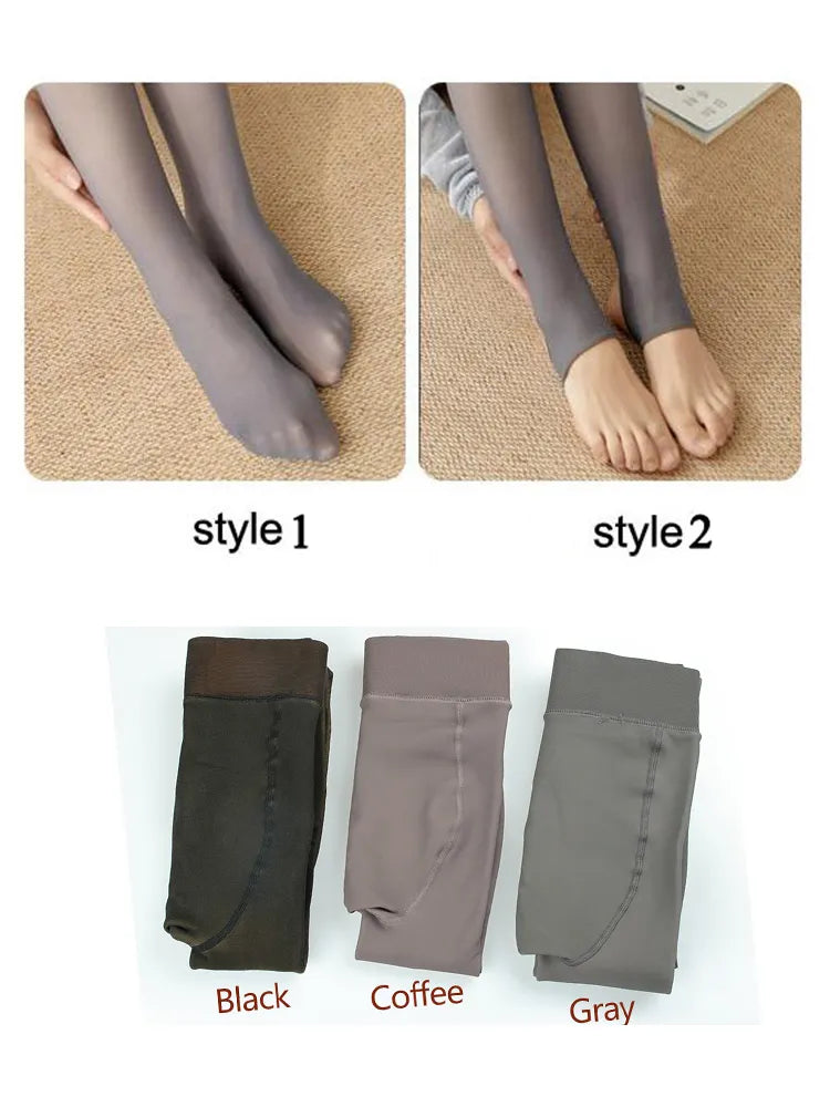 Transparent And Velvet Leggings