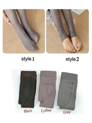 Transparent And Velvet Leggings
