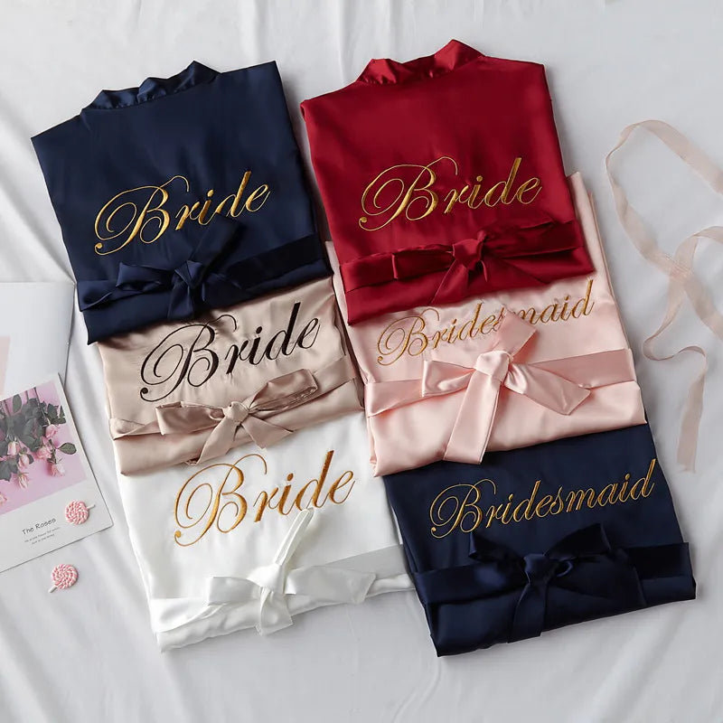 Wedding Bride Bridesmaid Robe Dressing Gown