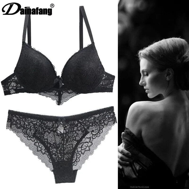 Lace Drill Bras Set