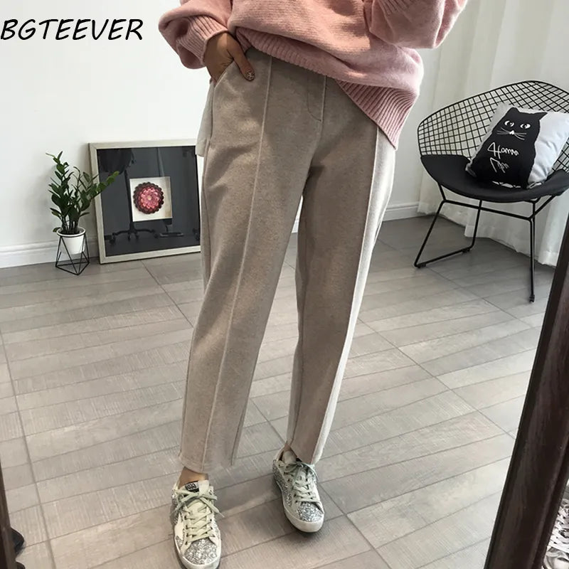 BGTEEVER Winter Pencil Pants Wool Pants