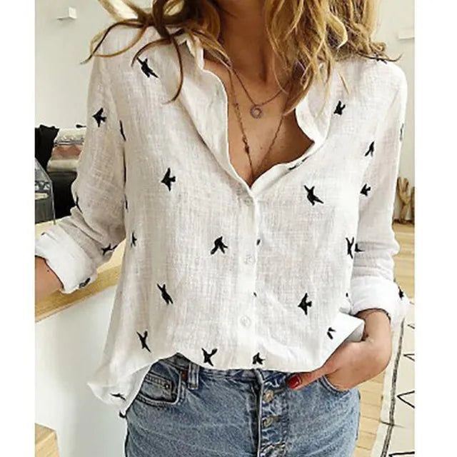 Lapel Cotton Linen Top