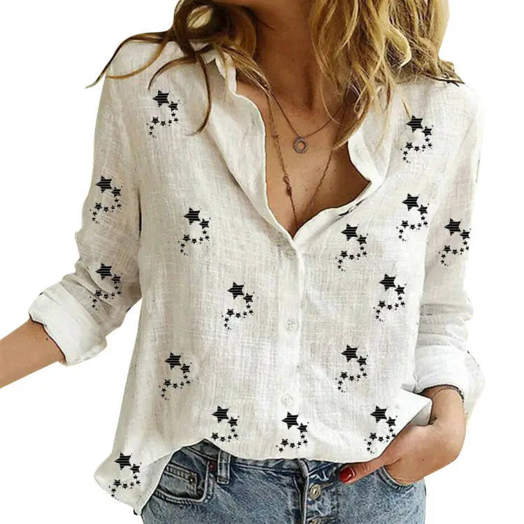 Lapel Cotton Linen Top
