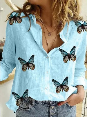 Lapel Cotton Linen Top