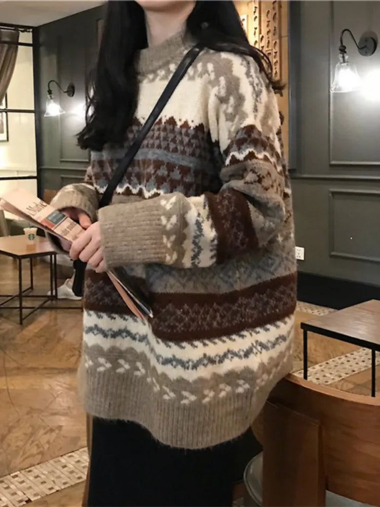 Pullover Knit Loose Striped Pull Jumpers