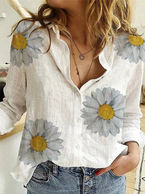 Lapel Cotton Linen Top