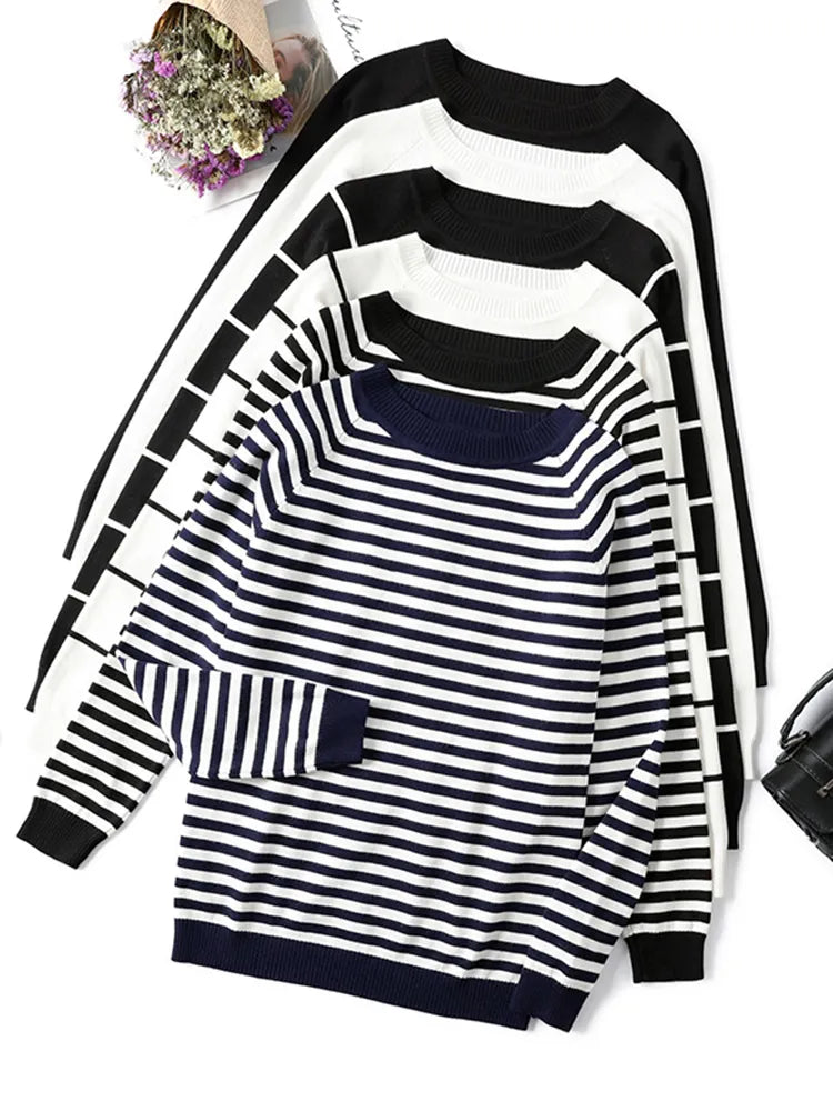 Korean Style Striped Pullover Sweater