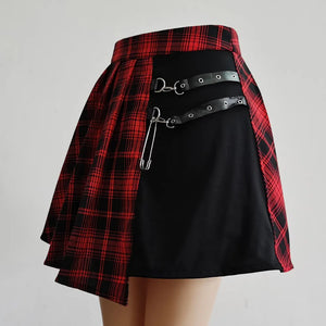Harajuku Punk Irregular Mini Pleated Skater Skirt