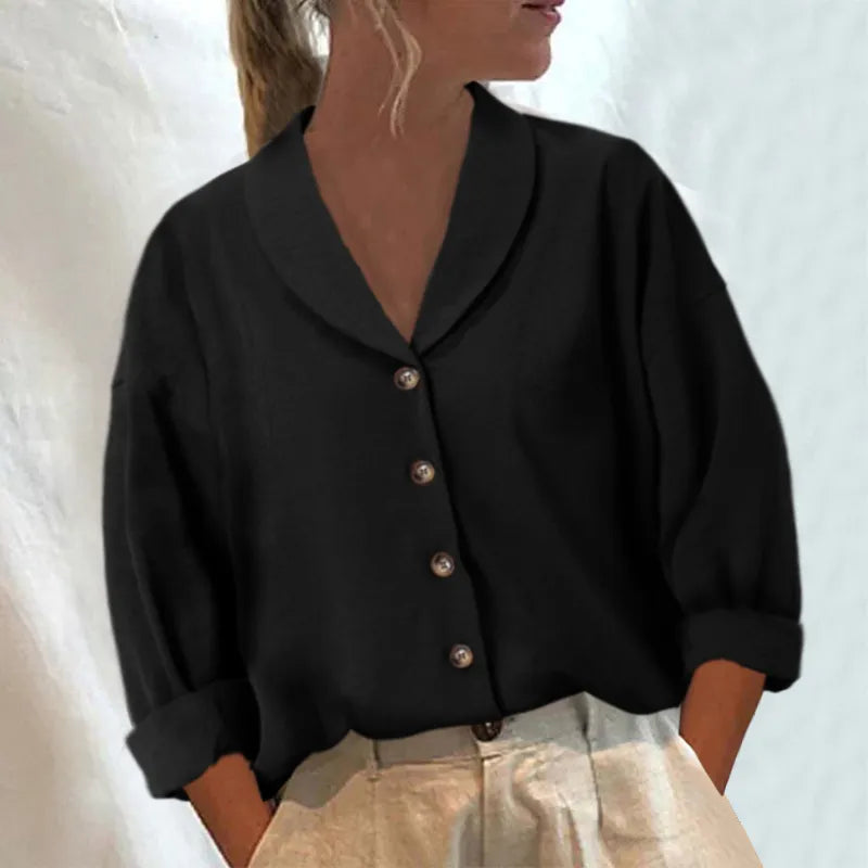 Linen Blusas Mujer Stylish White Shirt