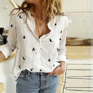 Lapel Cotton Linen Top