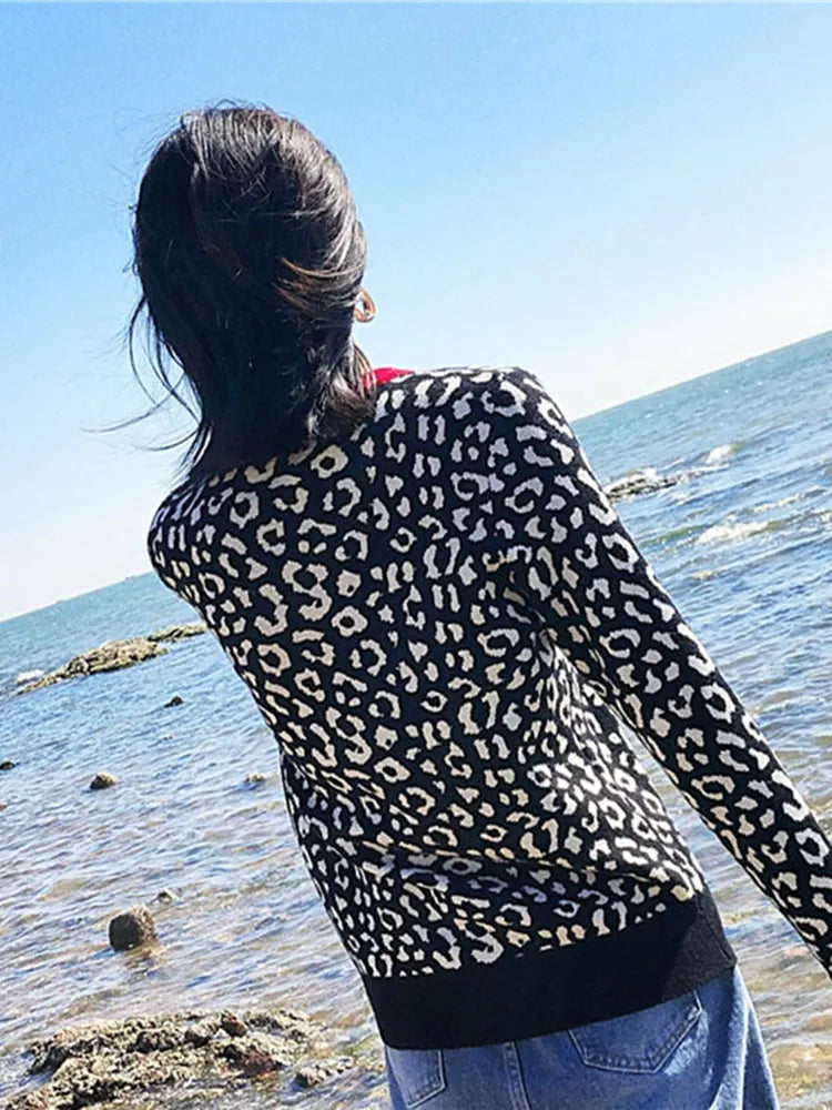 Leopard Knitted Pullovers