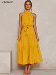 Polka Dot Halter Strapless Dresses
