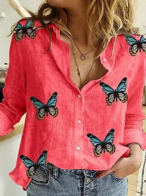 Lapel Cotton Linen Top