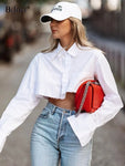Bclout Fashion White Crop Tops