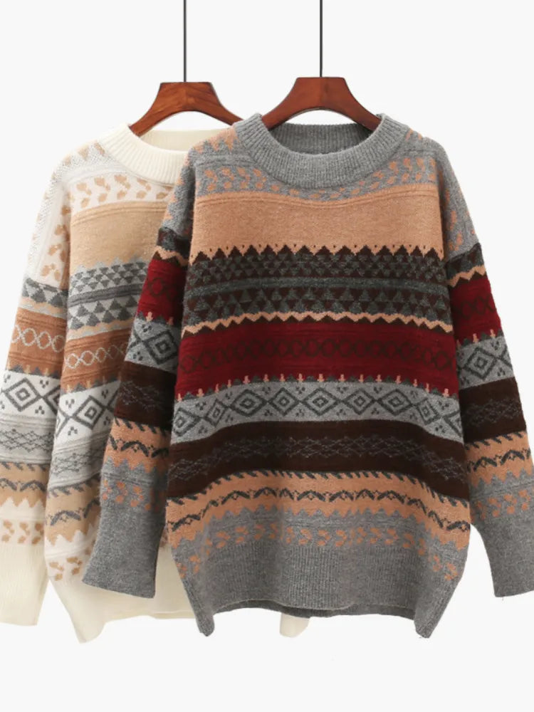 Pullover Knit Loose Striped Pull Jumpers