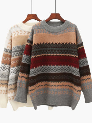 Pullover Knit Loose Striped Pull Jumpers