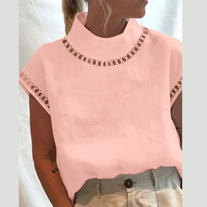 Linen Blusas Mujer Stylish White Shirt