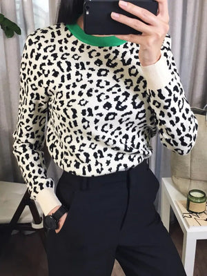 Leopard Knitted Pullovers