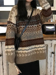 Pullover Knit Loose Striped Pull Jumpers