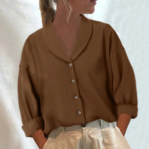 Linen Blusas Mujer Stylish White Shirt