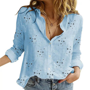 Lapel Cotton Linen Top