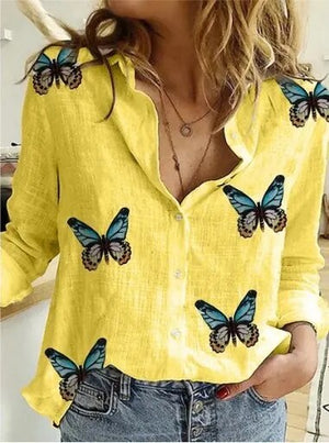 Lapel Cotton Linen Top