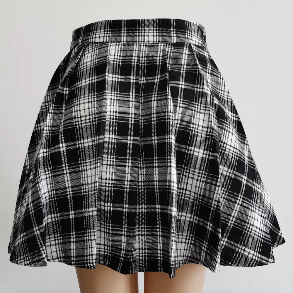 Harajuku Punk Irregular Mini Pleated Skater Skirt