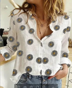 Lapel Cotton Linen Top