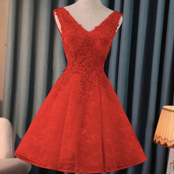 #1492 V Neck Embroidered Crochet Lace Mini Dress