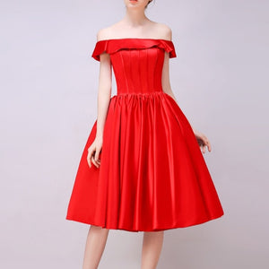 #1560 Lotus Off-the-shoulder Pleat Midi Dress