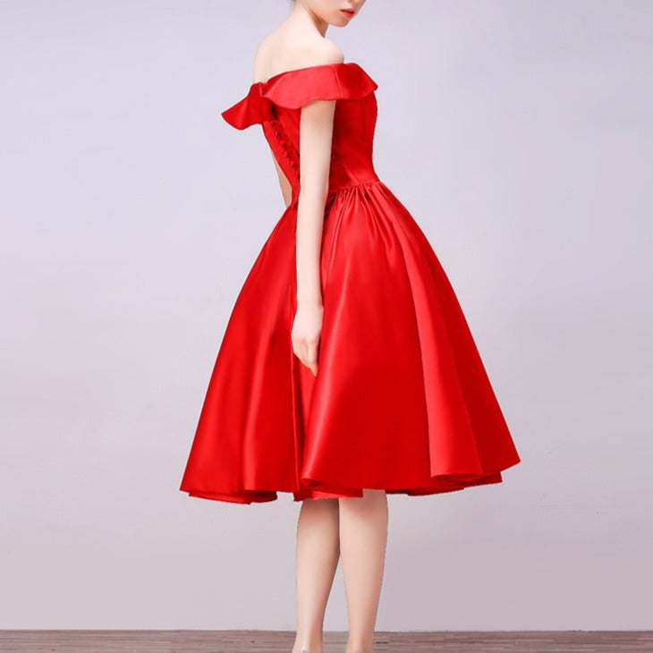 #1560 Lotus Off-the-shoulder Pleat Midi Dress