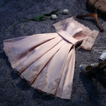 #1166 Off Shoulder Floral Embroidered Satin Skater Mini Dress with ¾ Sleeves