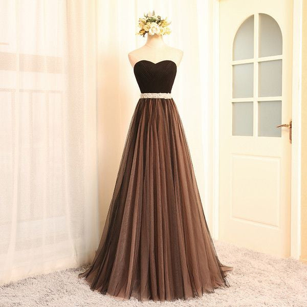 #1306 Strapless Band with Belt Skater Maxi Dress