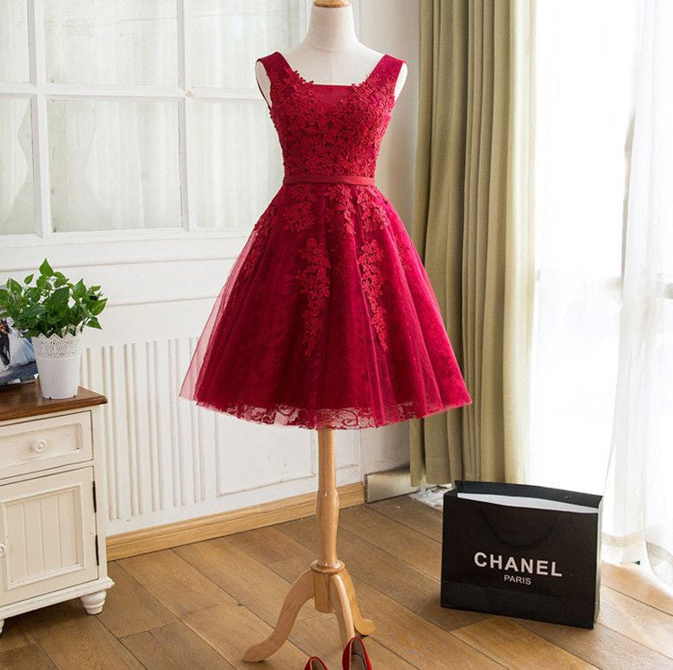 #1227 Square Neck Floral Embroidered Lace Skater Mini Dress with Band