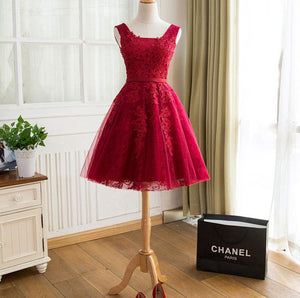 #1227 Square Neck Floral Embroidered Lace Skater Mini Dress with Band