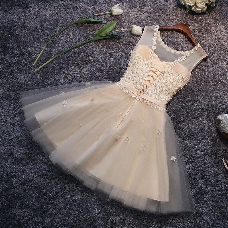 #1178 Embellished Beads V Back Mini Dress Band with Bow