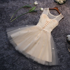 #1178 Embellished Beads V Back Mini Dress Band with Bow