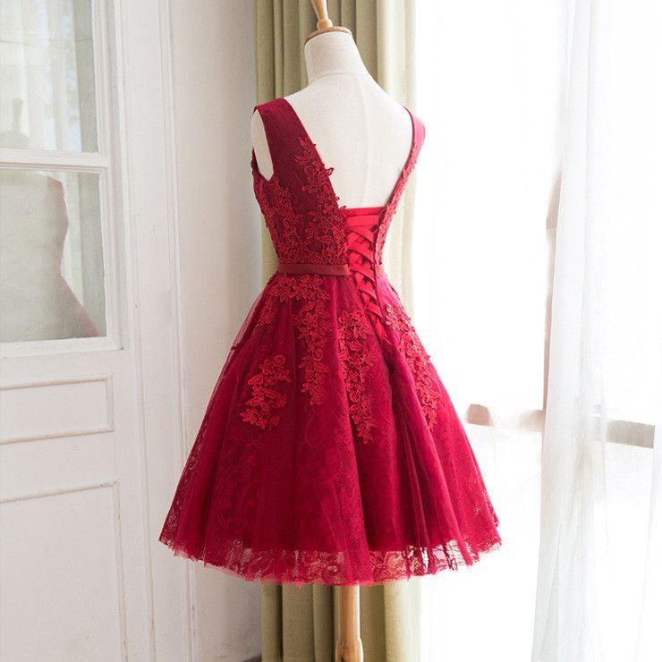 #1227 Square Neck Floral Embroidered Lace Skater Mini Dress with Band